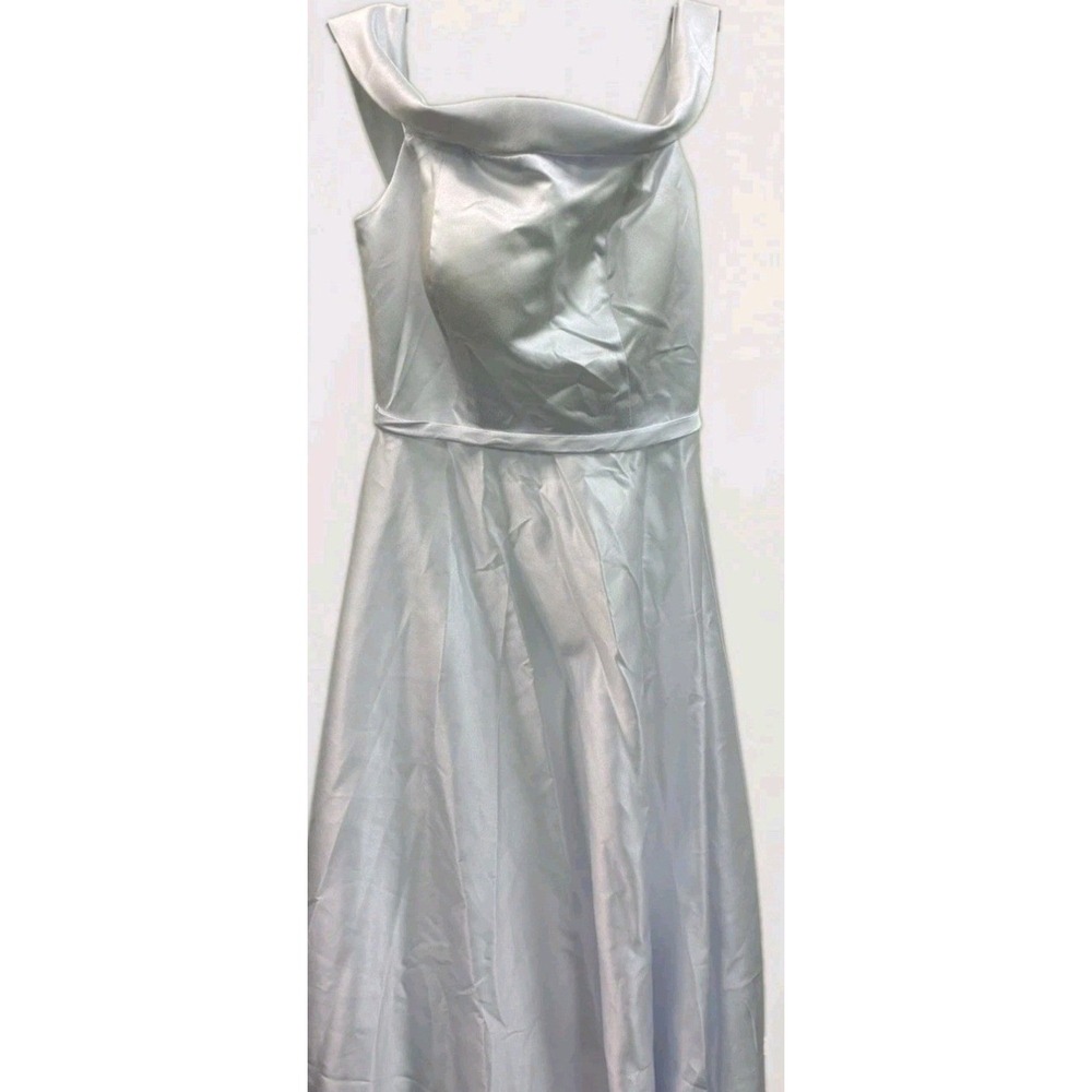 Hebeos White Satin Off Shoulder Formal Gown Wedding Prom Dress Size 2